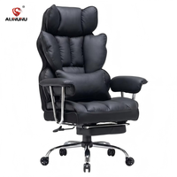 Chaise de bureau de direction en cuir PU Alinunu pour bureau de PDG, chaise pivotante avec repose-jambes et soutien lombaire