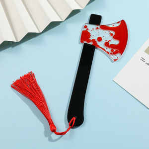 Marcapáginas <span class=keywords><strong>de</strong></span> acrílico transparente con cuchillo <span class=keywords><strong>de</strong></span> terror con borla, Serie Temática <span class=keywords><strong>de</strong></span> Halloween, sierra picadora con sangre, Halloween para ratones <span class=keywords><strong>de</strong></span> <span class=keywords><strong>biblioteca</strong></span> - Product Image 5