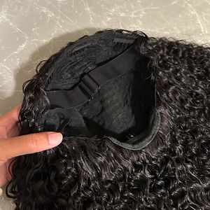 WXJ Grossiste <span class=keywords><strong>Perruque</strong></span> Mi-Tête 3 en 1 Bouclée Crépue 200 % <span class=keywords><strong>de</strong></span> Densité, <span class=keywords><strong>Perruque</strong></span> Humaine sans Colle à Cordon <span class=keywords><strong>de</strong></span> Serrage sans Coutures à Clips - Product Image 5