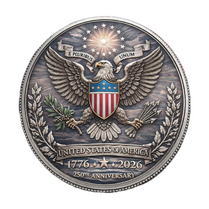 Pièce de monnaie commémorative du 250e anniversaire de l'indépendance américaine, artisanat métallique, décoration historique, souvenir patriotique - Product Image 3