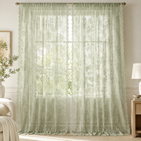 Rideaux Transparents en Dentelle Florale Minimalistes Filtrant la Lumière pour Salon et Chambre à Coucher