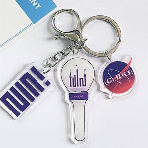 Porte-clés KPOP pour enfants errants <span class=keywords><strong>ATEEZ</strong></span> Twice ASTRO ROSE IU (G) Bâton lumineux en acrylique I-DLE Porte-clés trois pièces Sac Pendentif Cadeau pour fans - Product Image 5