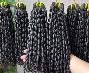 Extensioni di Capelli Umani Ricci Birmani <span class=keywords><strong>100</strong></span>% Non Trattati 14A, Capelli Vergini Grezzi 3C 4A con Ricci a Spirale, Doppia Trama, Colore Naturale - Product Image 5