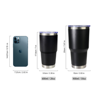 Vaso Tumbler Navideño de 20 oz y 30 oz con Logo Personalizado, Taza Térmica de Viaje para Café y Agua, Termo de Acero Inoxidable al Vacío con Tapa