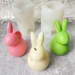 <span class=keywords><strong>Vela</strong></span> Aromática <span class=keywords><strong>de</strong></span> Conejo <span class=keywords><strong>de</strong></span> Pascua con Orejas Rectas y Curvas Únicas - Regalo Festivo Fragante - Product Image 4