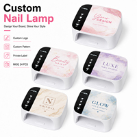 Lampe à ongles UV LED rechargeable en plastique, design personnalisé, 24 pièces MOQ, sans fil, haute puissance 268W, séchoir à ongles domestique, vente en gros rapide