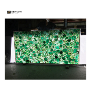 Sang trọng tự nhiên đánh bóng Backlit Xanh Onyx pha lê Agate gạch Trần đá - Product Image 4