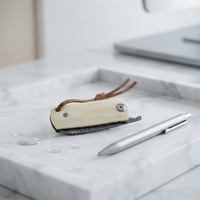 Couteau compact mini EDC en acier Damas 107 couches, manche en os blanc naturel, portable, pour le camping en plein air, cadeau, mini couteau de poche