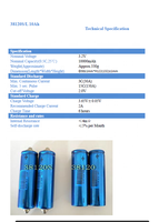 Baterai Lithium Iron Phosphate Silinder Headway 38120s Isi Ulang 3.2V 10Ah, Lithium Ion Berkinerja Tinggi