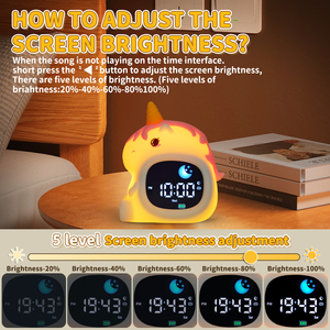 Réveil lumineux créatif en forme de <span class=keywords><strong>licorne</strong></span> intelligente, rechargeable, mignon, en silicone, lampe de nuit pour enfants, entraîneur de sommeil, horloge numérique - Product Image 6
