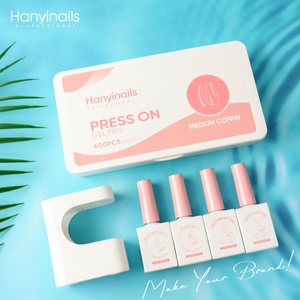 Para Hanyinails, ataúd mediano, puntas de <span class=keywords><strong>Gel</strong></span> suave cuadradas, <span class=keywords><strong>Kit</strong></span> de <span class=keywords><strong>uñas</strong></span> <span class=keywords><strong>X</strong></span> con lámpara UV, puntas de gelatina, <span class=keywords><strong>Kit</strong></span> de <span class=keywords><strong>uñas</strong></span>, caja de embalaje - Product Image 2