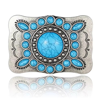 Boucle de ceinture personnalisée Canaan Vintage en alliage moulé sous pression, style western cowboy Montana, avec plaque turquoise et détection d'aiguille, pour homme, 40mm