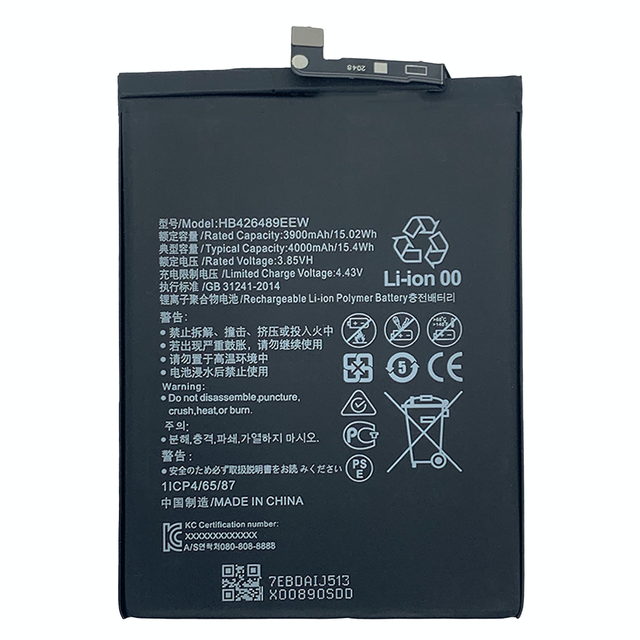 REAL CAP Replacement Battery HB426489EEW for Huawei Y8P Y8 Prime Enjoy 10S Honor V20 Play 4T Pro Cell Phone Lithium Batteries