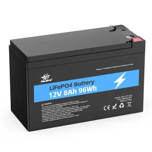 12 Volt 8Ah Lifepo4 Battery 12V 8Ah Rechargeable Battery Lithium Battery Pack For UPS RV Solar