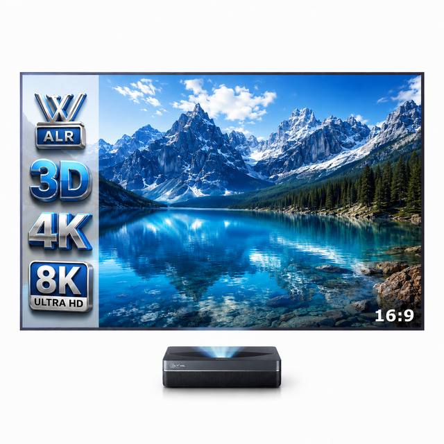 Factory High Gain Fixed Frame Projection Screen 4K Ultra HD 16:9 ALR Wall-Mounted Ultra-Short Throw for Bright Rooms