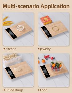 5kg/1g LCD-Display Holz Digitale Küche Lebensmittel Gewichts waage Bambus Schneide brett Haushalt Kochen Backen Batterie Stromquelle - Product Image 4