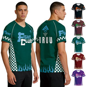 Camiseta Deportiva Personalizada de Poliéster con Mangas Raglán para Hombre, Diseño de Cuello en V, Impresión por Sublimación, Camiseta de Fútbol - Product Image 5