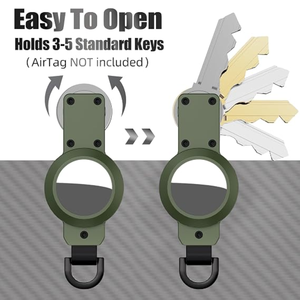 Aluminium sleutelorganizer voor AirTag tracker anti-verlies sleutelhouder met autosleutelring compacte EDC sleutelhanger tracker houder - Product Image 6