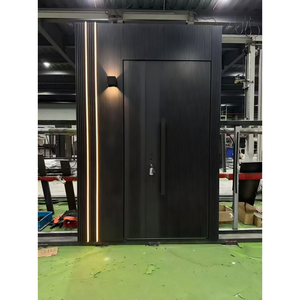 Puerta de Seguridad de Acero Postmoderna, Resistente a Huracanes, Anti-Robo, de Polímero, de Una Hoja, para Viviendas, Apartamentos, Almacenes <span class=keywords><strong>y</strong></span> Uso Exterior - Product Image 5