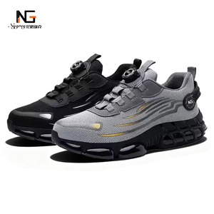 Scarpe Antinfortunistiche Leggere da Uomo con Suola in PU, Tomaia in Rete Traspirante, Antiscivolo con Bottoni Rotanti per Uso in Fabbrica - Product Image 1