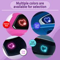 Lumière LED sans fil pour vitre arrière de voiture, double forme de cœur, alimentée par énergie solaire, éclairage décoratif néon ambiant avec chargement Type-C, sans câblage