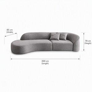 Divano Componibile Curvo a Serpentina Reclinabile, Set con Imbottitura in Spugna, Design <span class=keywords><strong>Moderno</strong></span> per Appartamenti, Hotel e Ville - Product Image 6