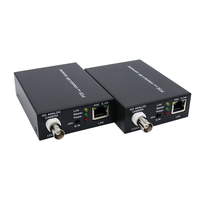Extensor IP HD sobre coaxial con fuente de alimentación, convertidor EOC de 500M para sistemas de cámaras de seguridad CCTV-Solución de transmisión Ethernet