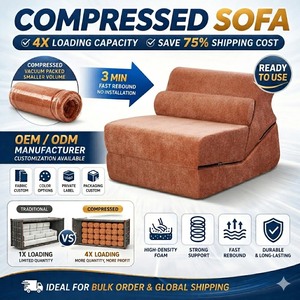 Furniture Supplier Foldable <b>Sofa</b> Chair <b>Convertible</b> Single <b>Sofa</b> <b>Bed</b> Compressed Lounge Chair Modern Living Room - Product Image 2