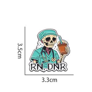 कंकाल डॉक्टर धातु पिन कस्टम एन, डीएनआर डॉक्टर सर्जिकल गाउन स्टेस्कोप मेडिकल ब्रोच एनमेल लैपल पिन बैज थोक - Product Image 3