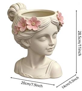 Pot <span class=keywords><strong>de</strong></span> fleurs en résine personnalisé en forme <span class=keywords><strong>de</strong></span> tête <span class=keywords><strong>de</strong></span> <span class=keywords><strong>femme</strong></span>, pot <span class=keywords><strong>de</strong></span> fleurs artistique et magnifique en forme <span class=keywords><strong>de</strong></span> <span class=keywords><strong>visage</strong></span> <span class=keywords><strong>de</strong></span> <span class=keywords><strong>femme</strong></span> avec trou <span class=keywords><strong>de</strong></span> drainage pour la décoration intérieure et extérieure - Product Image 3
