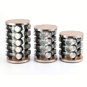 Organisateur de tiroir de cuisine rotatif à 360° à 4 niveaux, présentoir pour 16 pots à épices, ensemble de rangement pour pots à épices avec support - Product Image 3