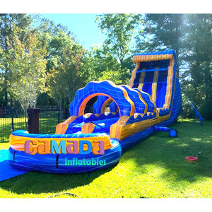 Glissière d'eau gonflable populaire de glissière d'eau de PVC commerciale grande avec la glissière de parc aquatique de grande piscine d'obstacle - Product Image 6