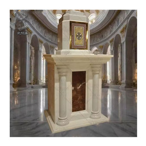 Mesa de Altar de Piedra de Mármol de Lujo con Diseño Personalizado, Tabernáculos de Mármol Blanco para <span class=keywords><strong>Iglesia</strong></span> Católica - Product Image 4