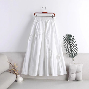 Women's Breathable Summer Silk Chiffon Umbrella Skirt High Waist Drawstring <strong>Bow</strong> Solid Medium Long Irregular New <strong>Large</strong> Swing - Product Image 6