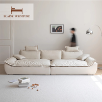 Modernes, extrabreites, tiefes Luxus-Modulsofa-Set aus PU-Leder für Wohnzimmer in Apartments und Lagerhallen