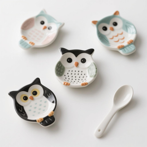 Reposacucharas de Cerámica con Forma de Búho. Diseño 3D Personalizado Pintado a Mano, Mantiene la Cocina y la Encimera Ordenadas Mientras se Cocina, Fácil de Limpiar. - Product Image 1