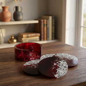 Posavasos de Resina Hechos a Mano con Purpurina, Ilusión Óptica, Decoración Moderna para Mesa, Accesorios Artísticos de Resina, Juego de Vajilla - Product Image 1
