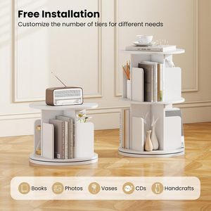 360 °   ชั้นวางของแบบตั้งพื้น 2/3/4/5/6 ชั้น ชั้นวางหนังสือแบบหมุนได้ ชั้นวางโชว์สินค้า ชั้นวางจัดระเบียบ - Product Image 4