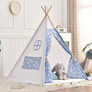 <span class=keywords><strong>Tenda</strong></span> da Teepee per bambini carina con pali in legno ideale per <span class=keywords><strong>cameretta</strong></span> e creazione di un accogliente spazio di gioco per i più piccoli - Product Image 1