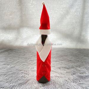Funda para Botella de Vino Navideña Roja, Gorro Navideño para Botella de Vino, Accesorios Navideños, Bolsa para Botella de Vino - Product Image 2