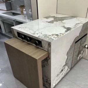 Bàn đảo và bàn ăn tích hợp phong cách sang trọng nhẹ nhàng, có thể mở rộng, phù hợp với gia đình nhỏ, kiểu dáng cong. - Product Image 5