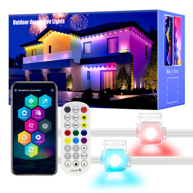Daybetter 15m RGB Smart LED Eaves String Light with App Control IP65 Waterproof for House Decoration Garden Lights