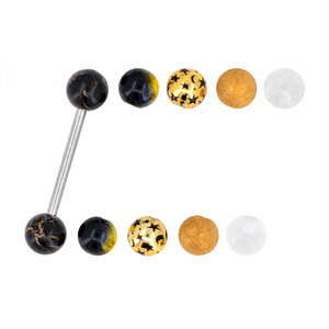 Anillo curvo para cejas, Kit de 10Mm de diamante dorado, joyería plana, Piercing para la lengua - Product Image 2