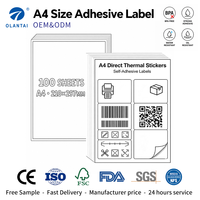 Papier autocollant blanc imprimable A4 sans bois, enduit imperméable, pour l'impression d'étiquettes d'emballage de produits