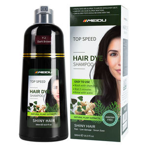 MEIDU Factory Original, recién llegado, plantas sin amoníaco, cubierta Natural, cabello blanco y gris, 3 en 1, champú para tinte de cabello negro marrón oscuro - Product Image 1