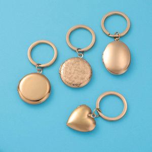 Heart Photo Frame Keychain Stainless Steel <b>Round</b> Memory Locket Blank Keyring Mirror Polished Charm Can Open Anniversary Pendant - Product Image 1