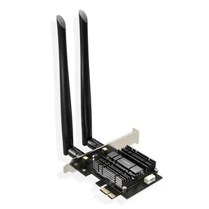 EDUP AC1300 PCIe WiFi PCIe Tarjeta de 2,4G/5G inalámbrica de banda Dual PCI Express adaptador de largo alcance disipador de calor compatible con Windows 10/8 1/XP