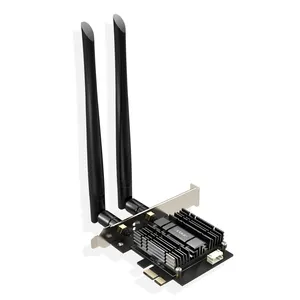 EDUP AC1300 PCIe WiFi PCIe Card 2.4G/5G Dual Band Wireless PCI Express Adapter, Long Range, Heat Sink Supports Windows 10/8.1/XP