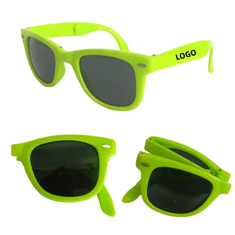 Custom Logo Foldable Sunglasses PC Lens Folding Sunglasses Promotion Gift Plastic Foldable Sunglasses
