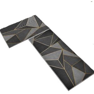 2pcs/<b>sets</b> Fashionable Nordic Style Kitchen Crystal Velvet Floor <b>Mat</b> Household Carpet Long Strip Door <b>Mat</b> Modern Home Decor - Product Image 1